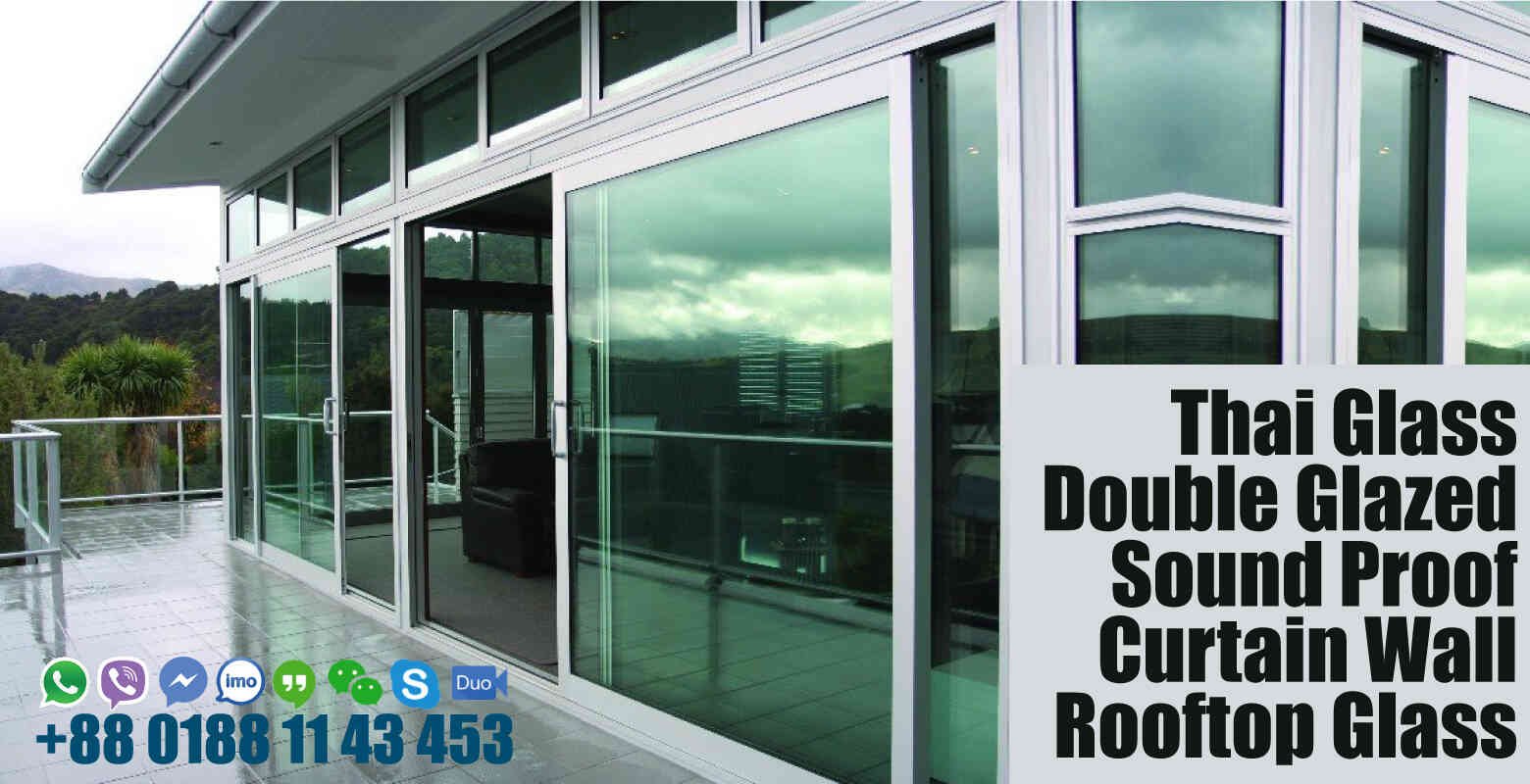 Thai Glass Double Glazed Sound Proof Curtain Wall Rooftop Glass